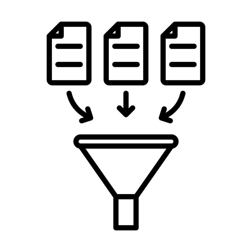 Data Collection icon line illustration vector