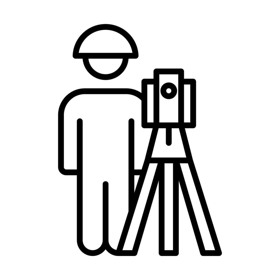 Building Survey icon line illustration vector