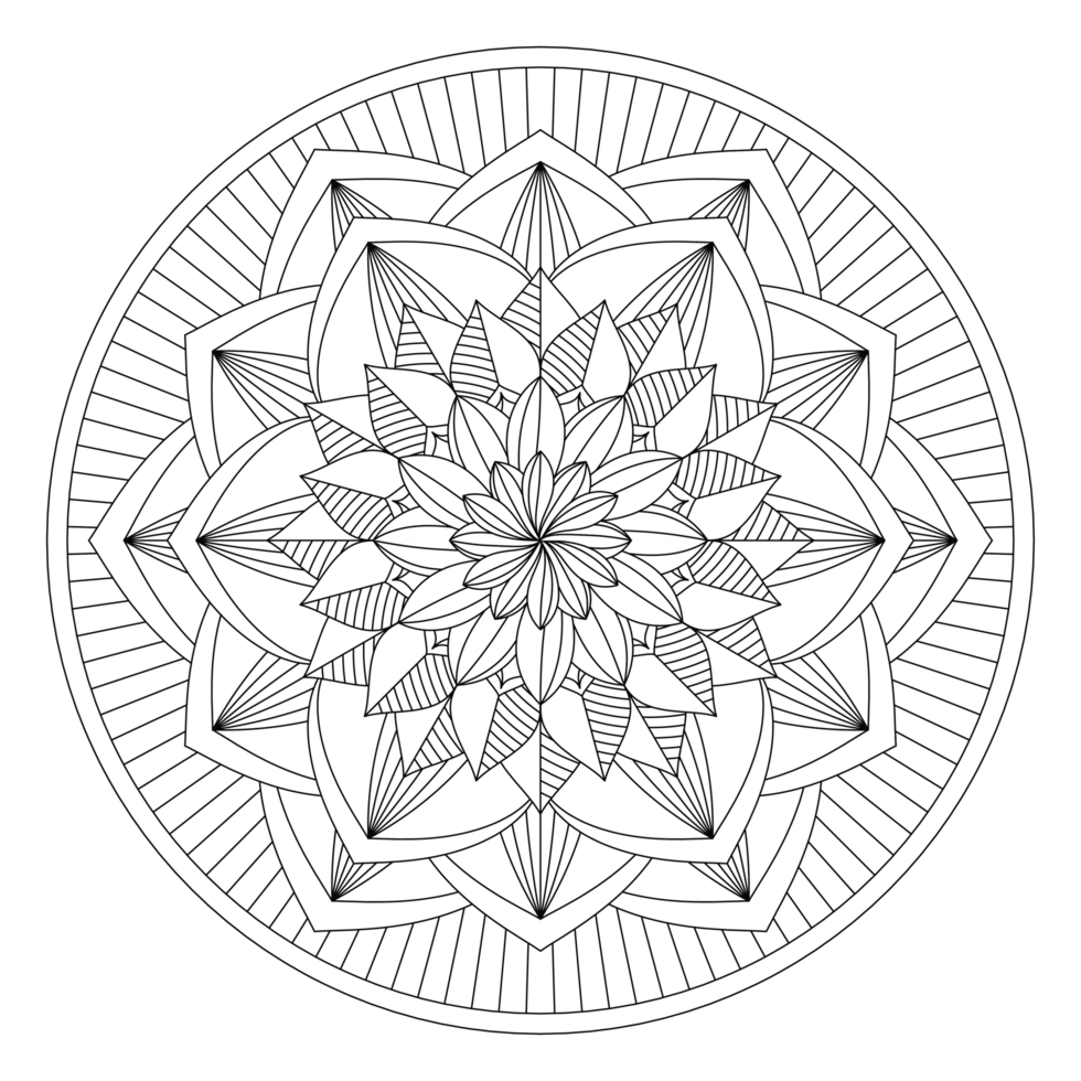 A coloring page with a circular design png