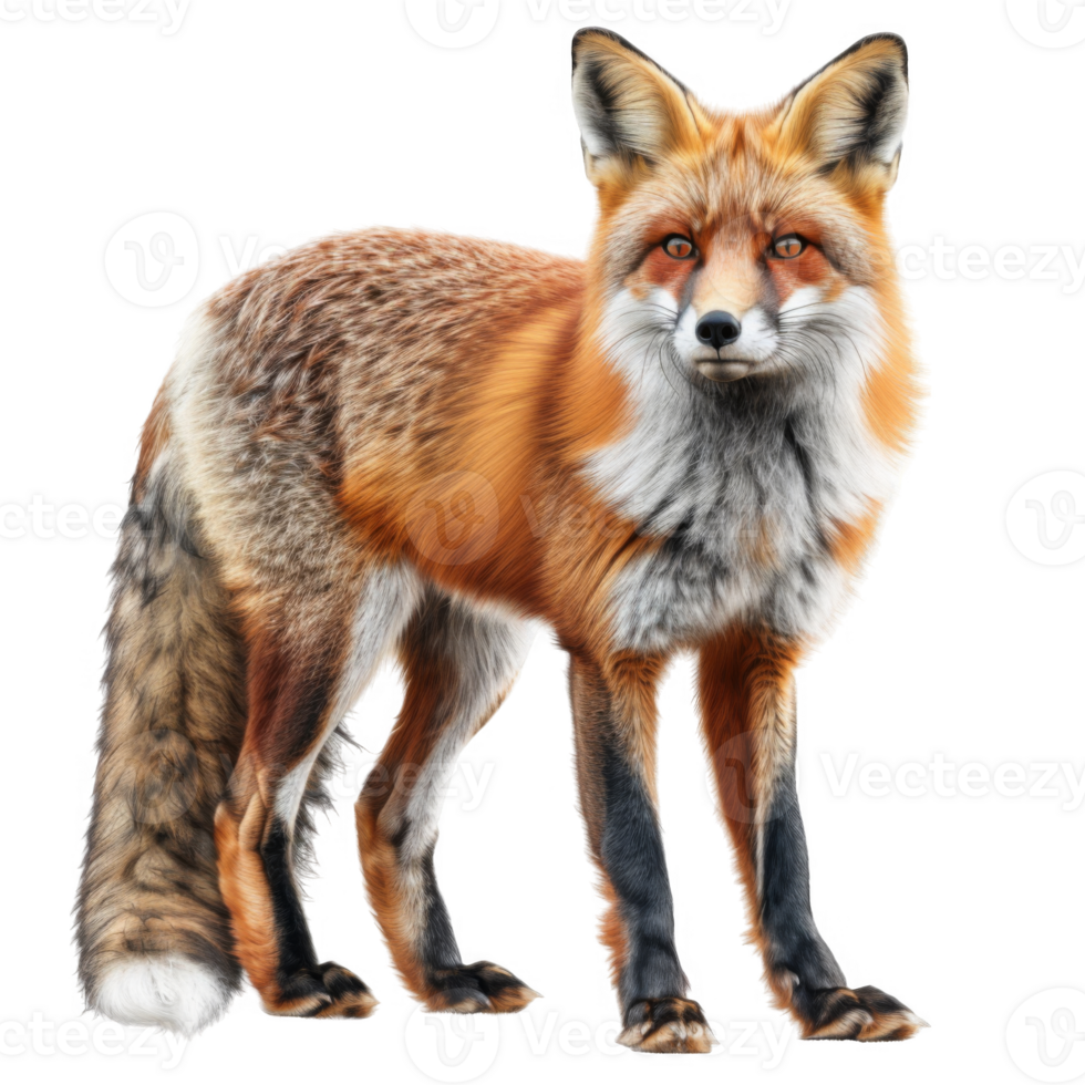 A Red Fox Standing With Its Bushy Tail png