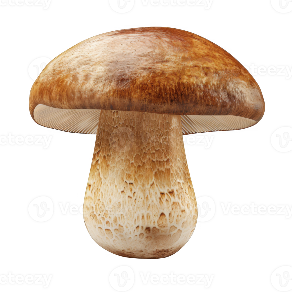 A Single, Isolated Brown Mushroom with White Gills png