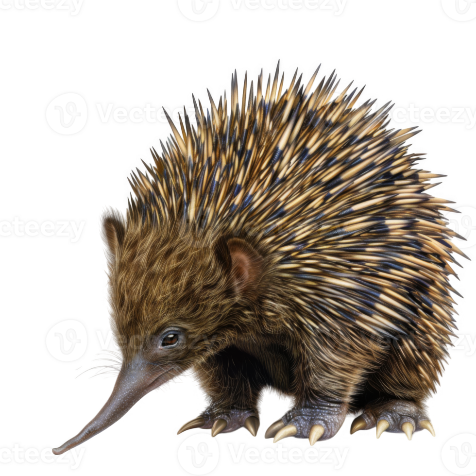 A Close-Up of a Spiky Echidna with a Long Snout png