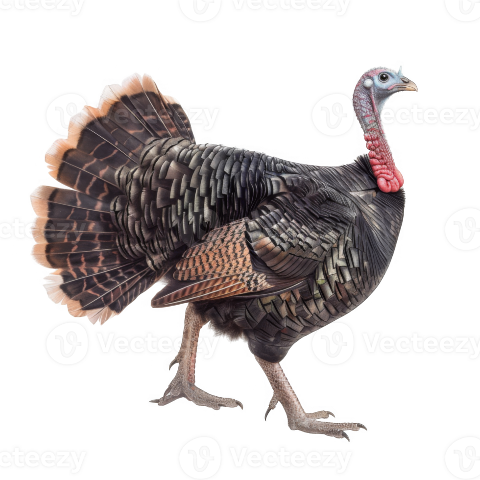 Wild Turkey with Spread Tail Feathers png
