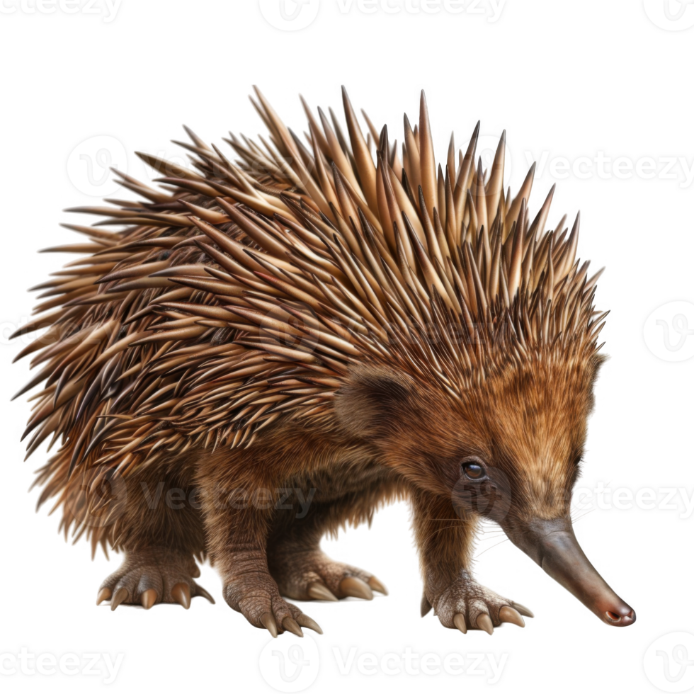 A Close-Up View of a Brown Echidna with Spiky Fur png