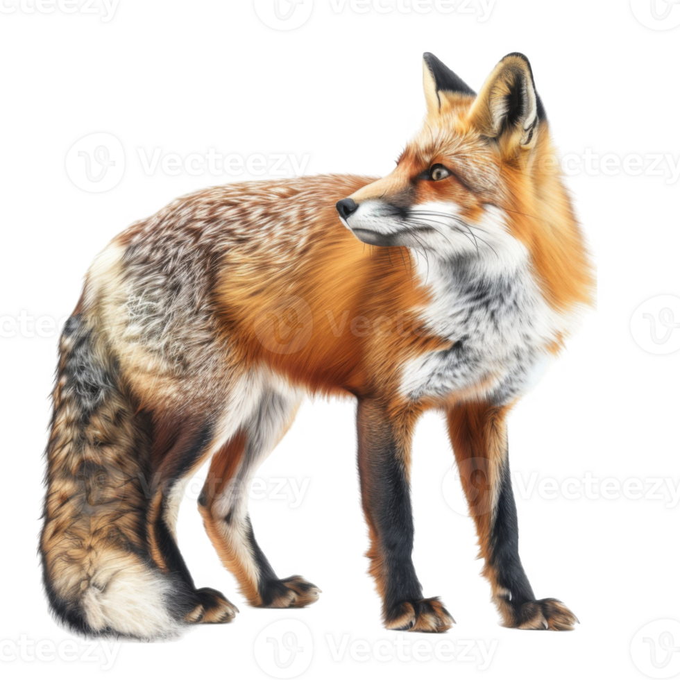 A Red Fox Standing and Looking to the Right png