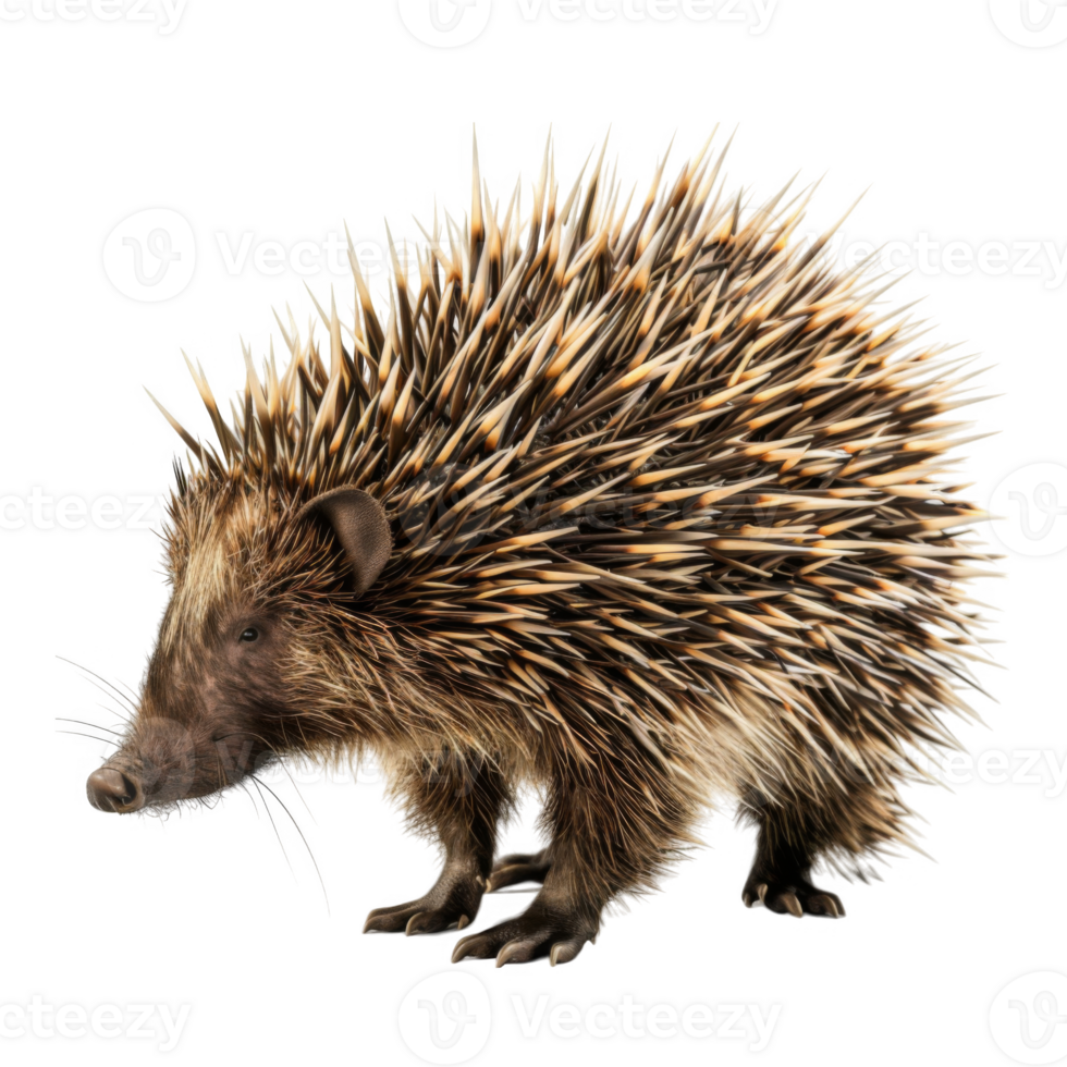 A Close-Up View of a Spiky Echidna png