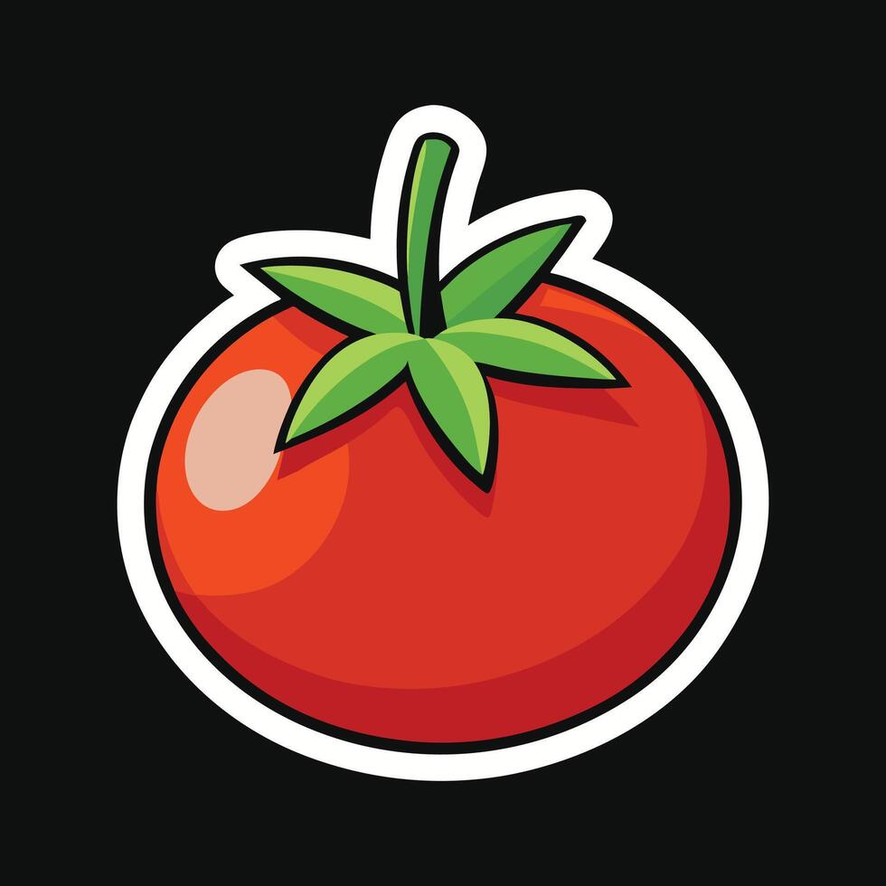 A red tomato on a black background vector