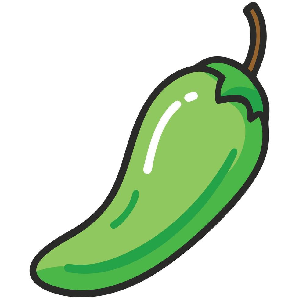 Fresh and Fiery A Vibrant Green Chili vector
