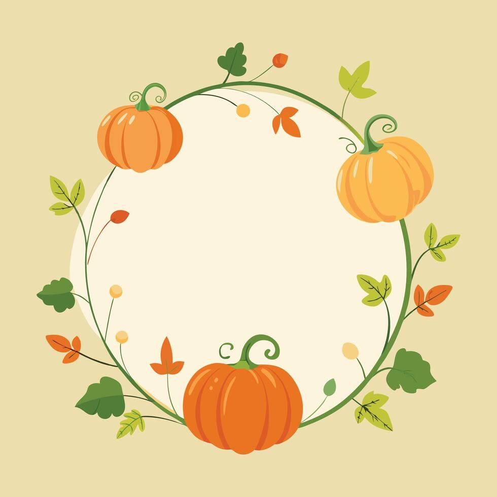 Harvest Pumpkin Decorative Circle vector