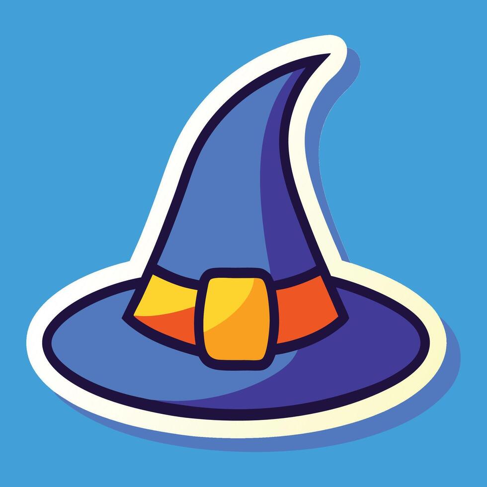 Magical Touch The Vibrant Witch Hat with a Golden Buckle vector