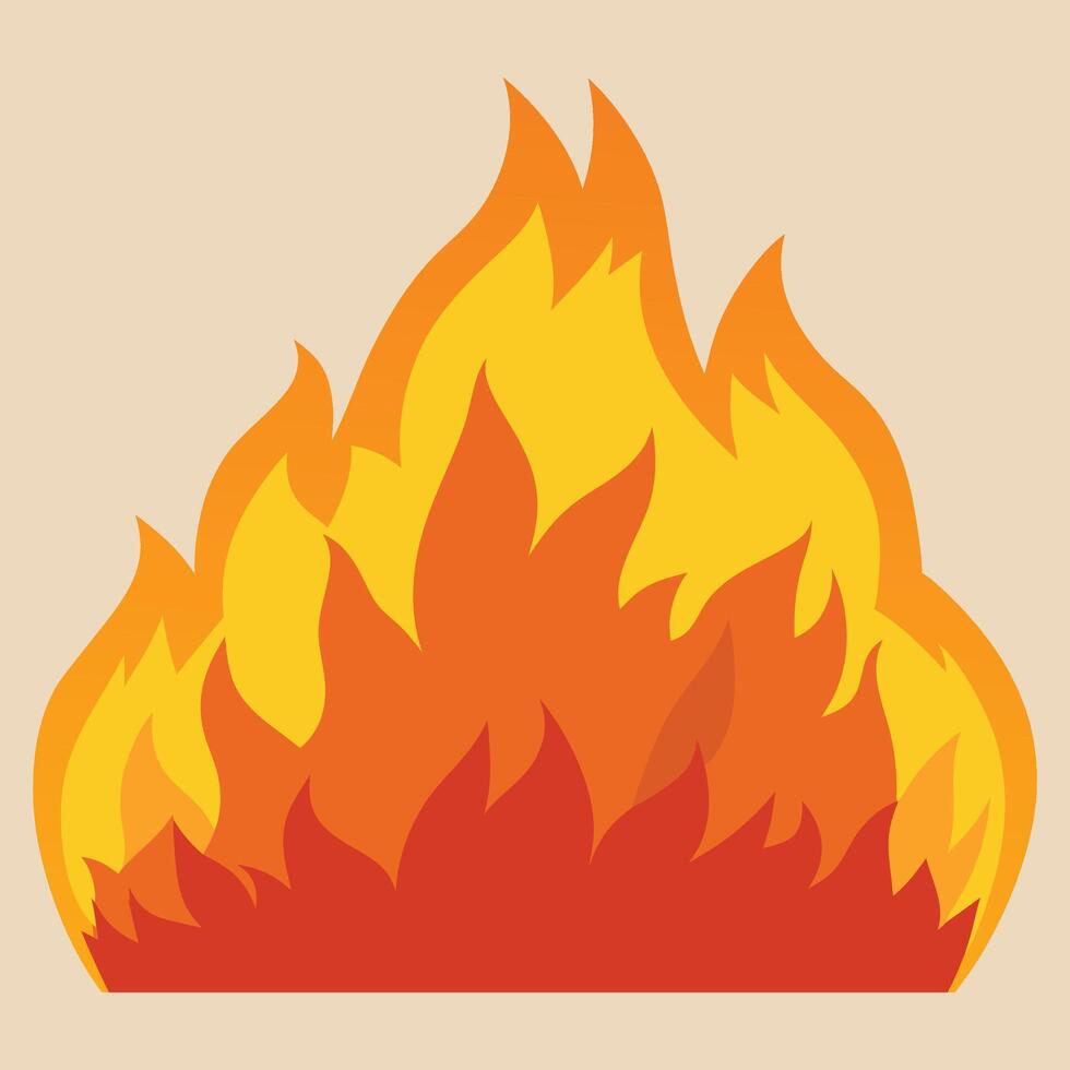 Radiant Fire A Bold Display of Flames in Warm Hues vector