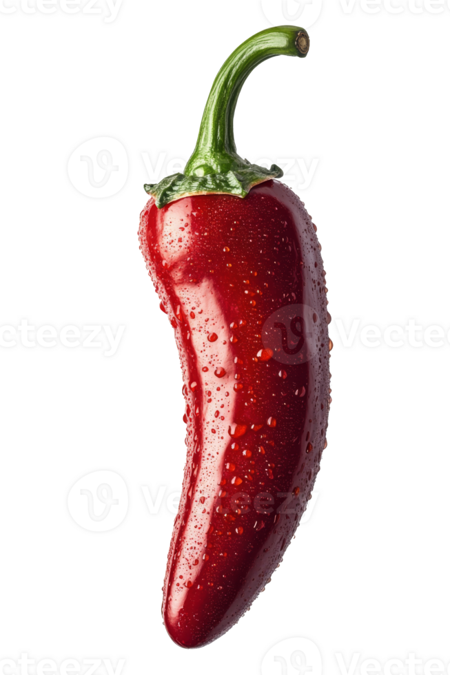 Bright red chili pepper resting on a textured surface, showcasing its vivid color and shape png