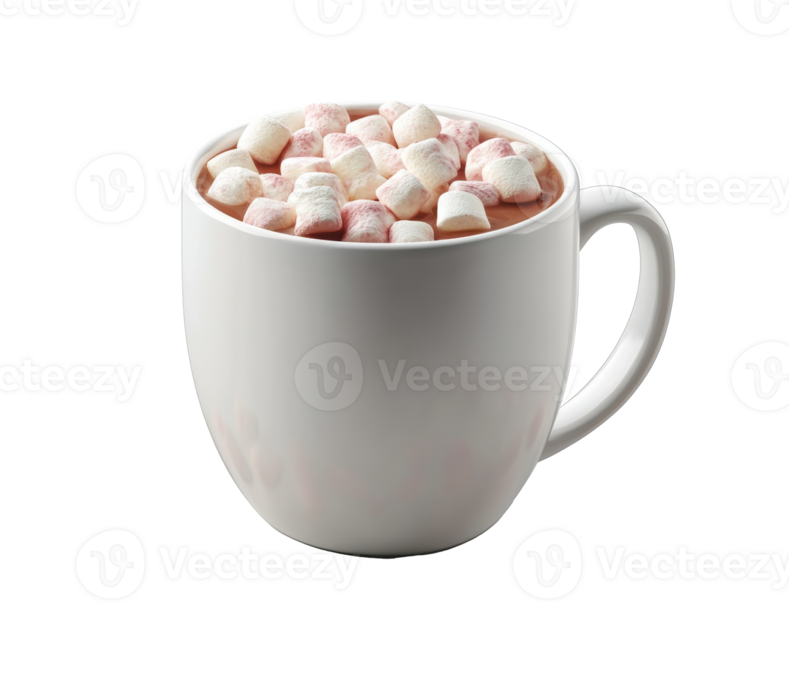 Cozy mug filled with fluffy marshmallows ready for a warm drink on a calm afternoon png