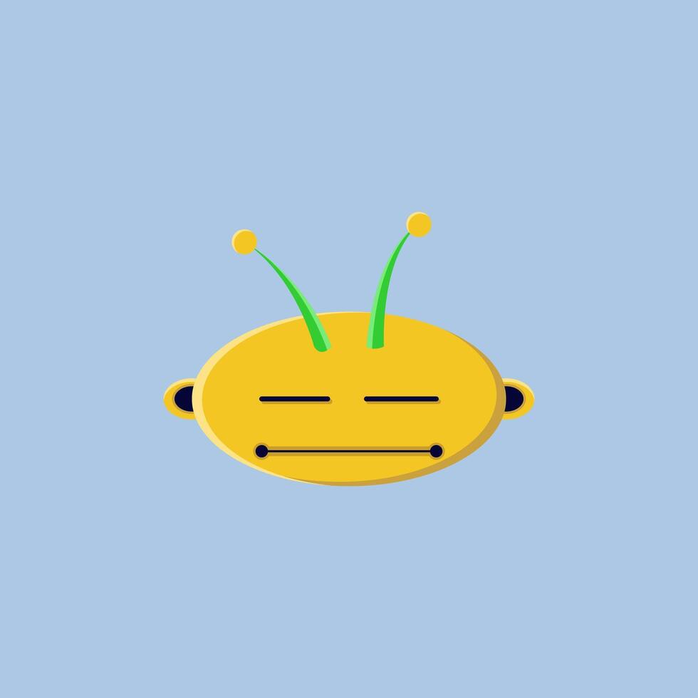 A cartoon emoji of a disappointed alien vector