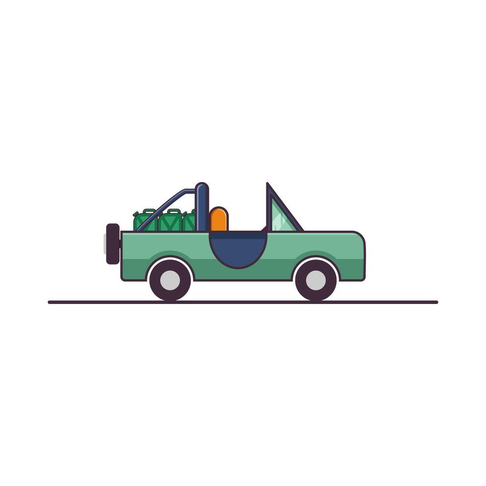 A Simple Convertible Utility Vehicle In Green Color vector