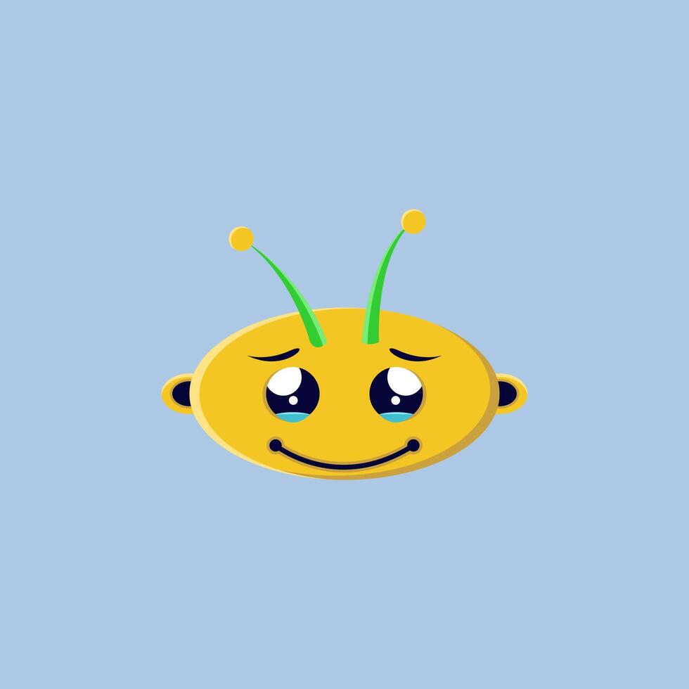 A cartoon emoji of an alien being moved vector