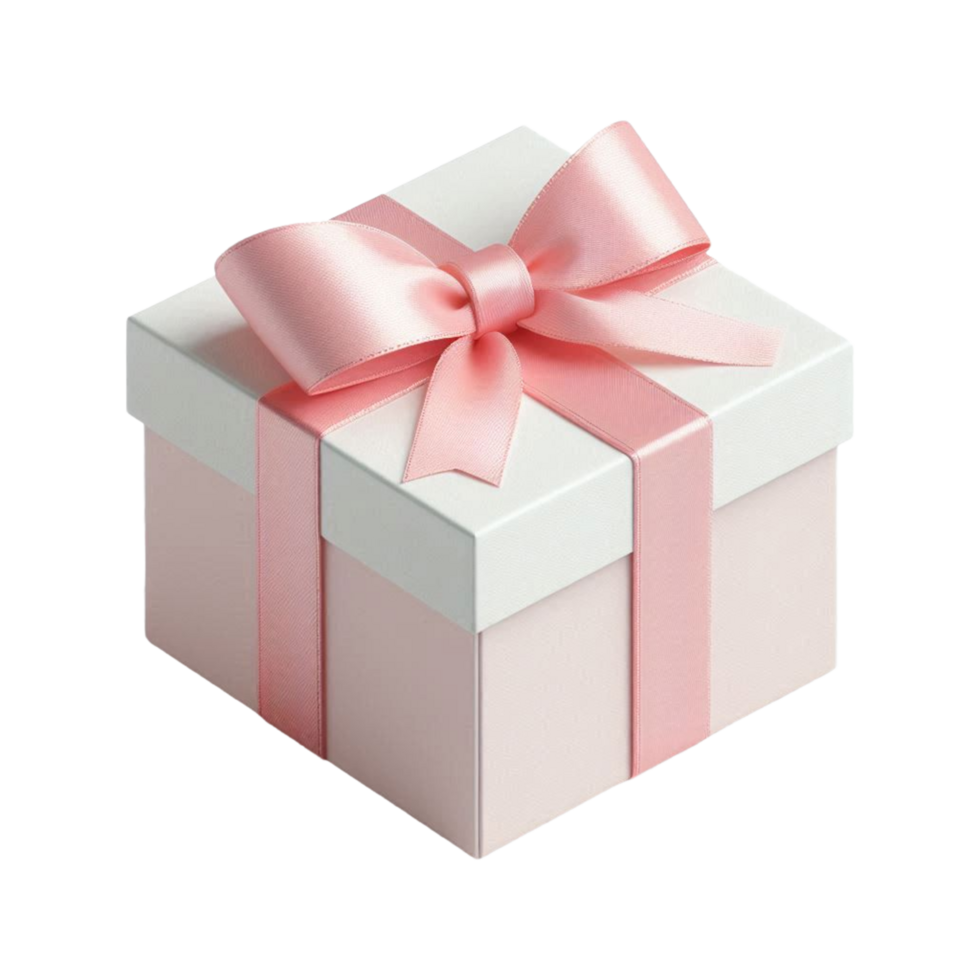 a pink gift box with a bow on a transparent background png