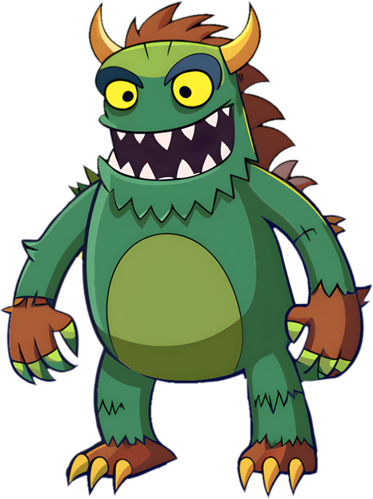 Charming Smiling Monster Clipart for Whimsical Childrens Crafts. . png