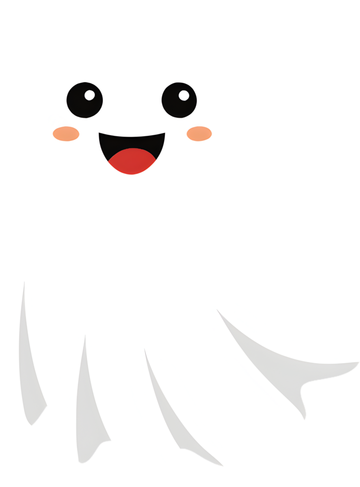 Whimsical smiling ghost design perfect for autumn decor. . png