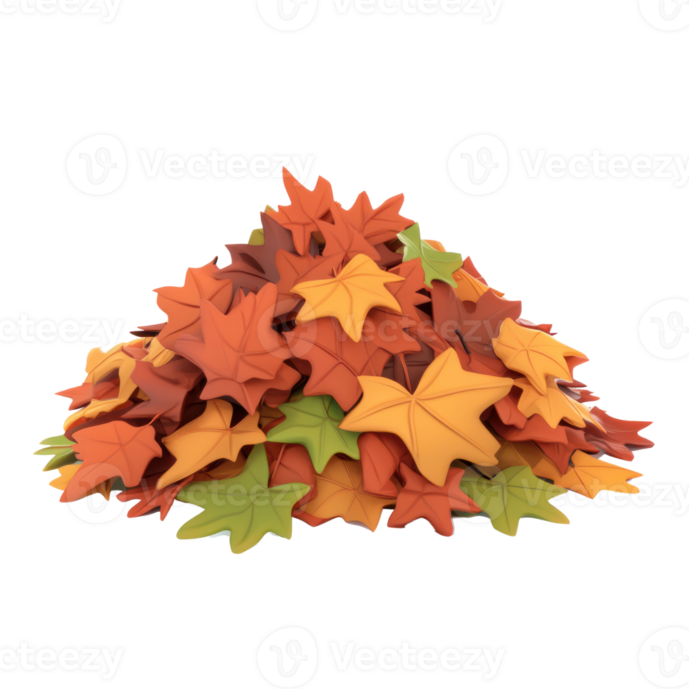 a pile of autumn leaves on a transparent background png