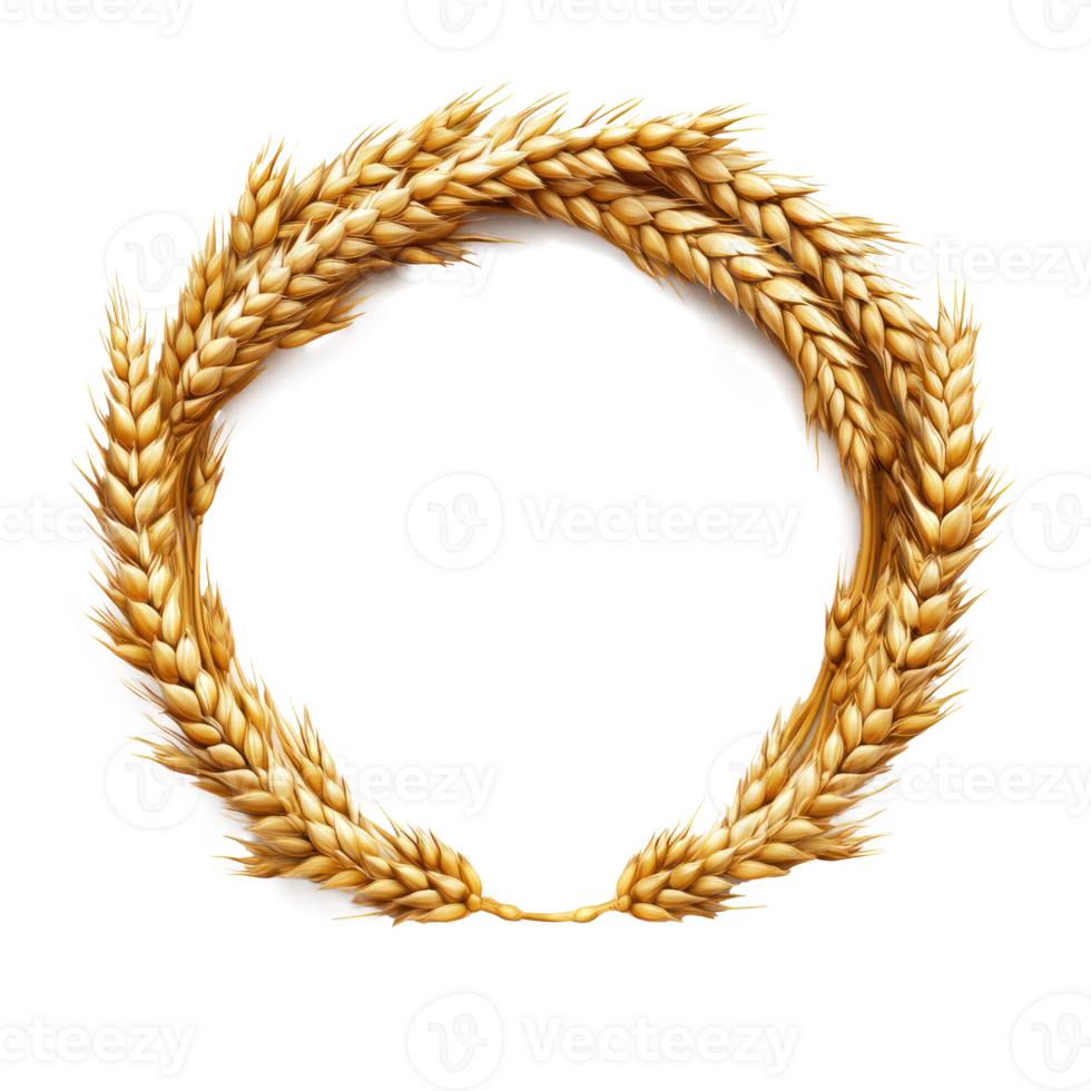 a wreath of wheat on a transparent background png