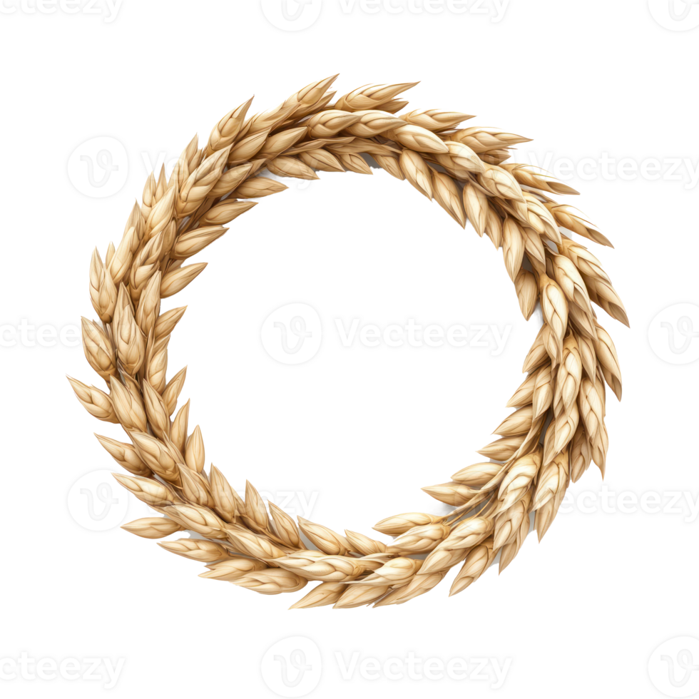 a wreath of wheat on a transparent background png