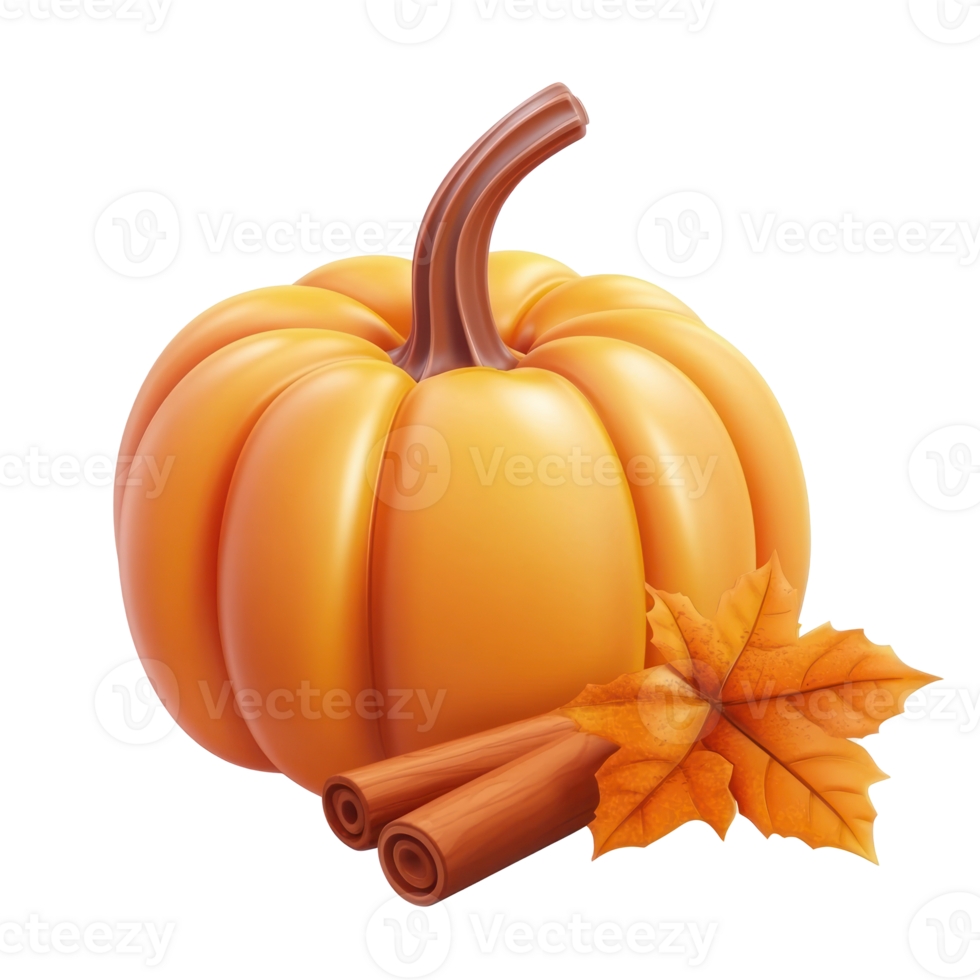 pumpkin and cinnamon on transparent background png