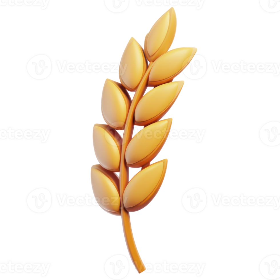 a golden wheat stalk on a transparent background png