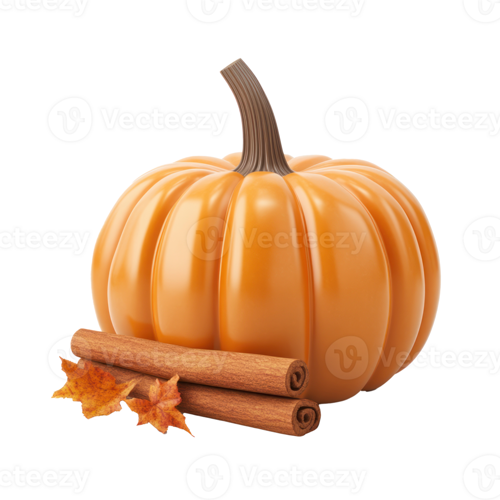 pumpkin and cinnamon on a transparent background png