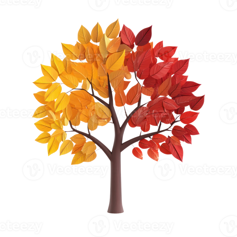 autumn tree with leaves on transparent background png