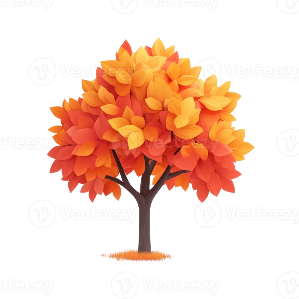 autumn tree with leaves on transparent background png