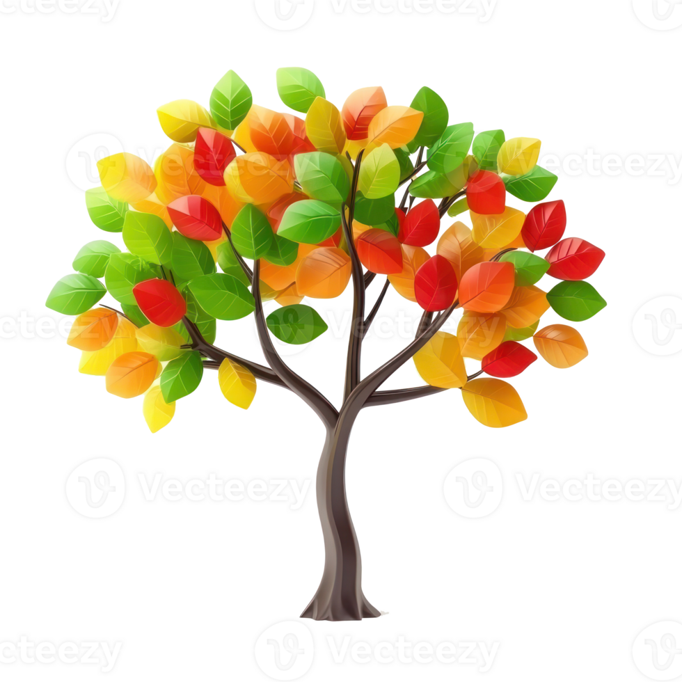 colorful tree on transparent background png