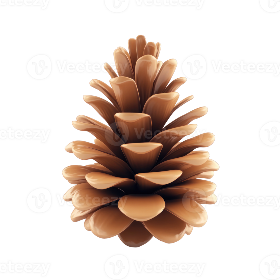 3d rendering of a pine cone on a transparent background png