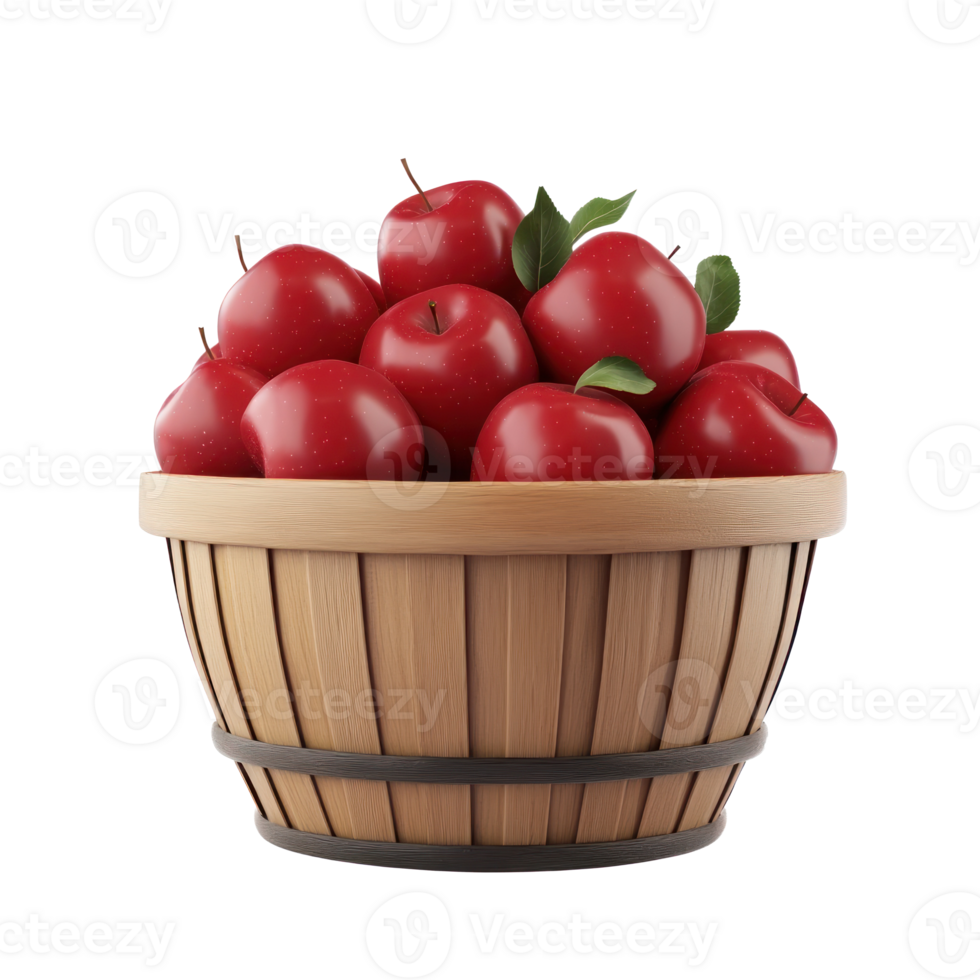 a basket full of red apples on a white background png