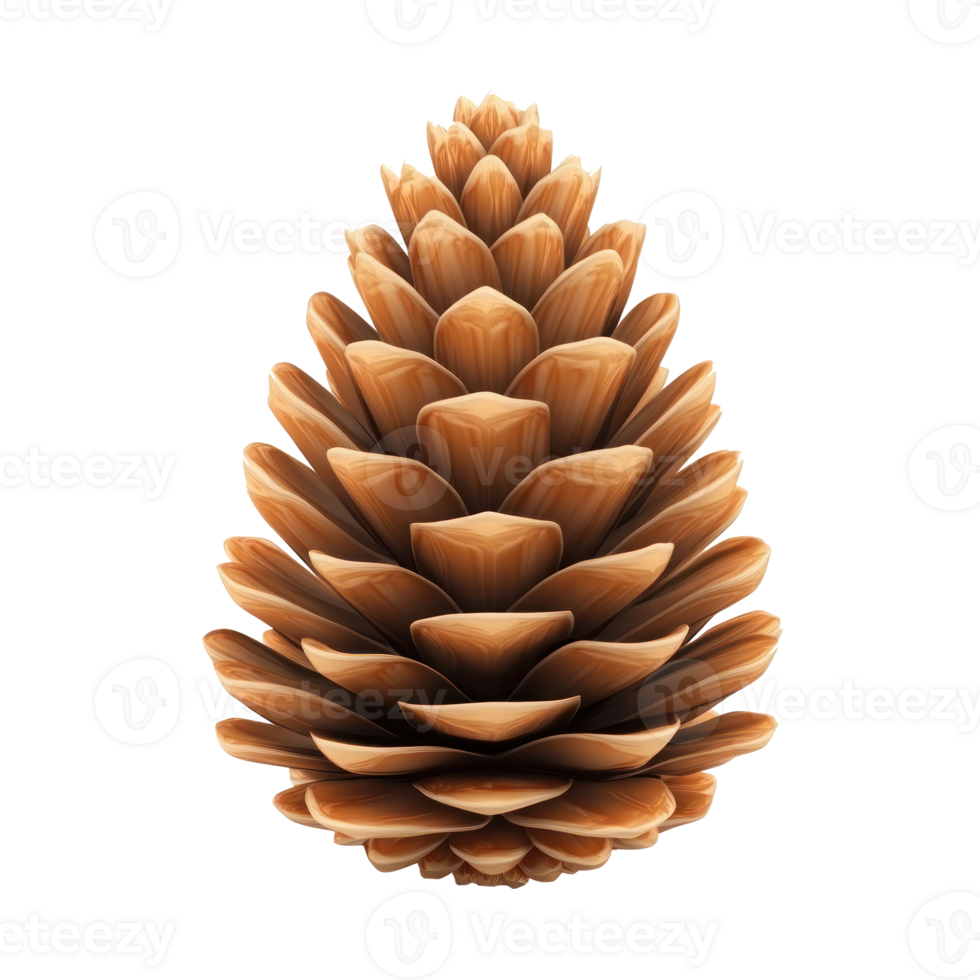 3D icon cartoon pine cone on a transparent background png