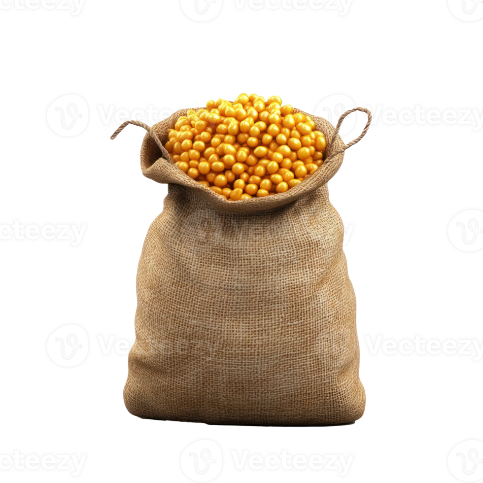 a sack full of corn on a white background png