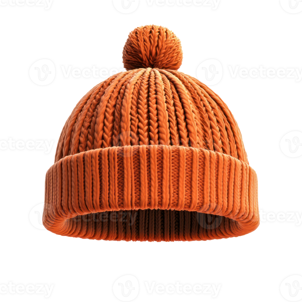 3D icon cartoon orange knitted hat on a transparent background png