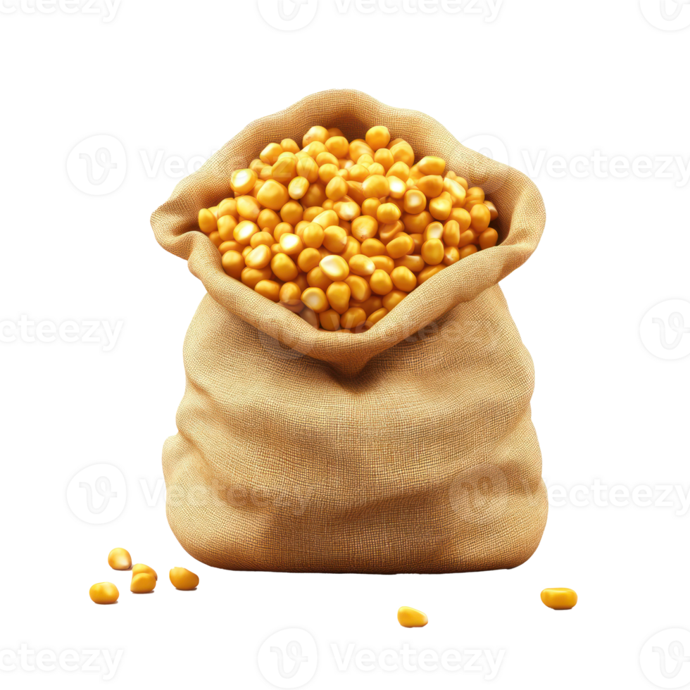 corn in sack on transparent background png