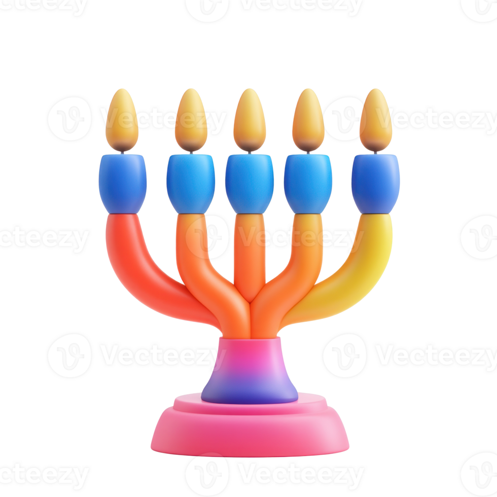 Hanukkah Menorah Symbol 3D icon png