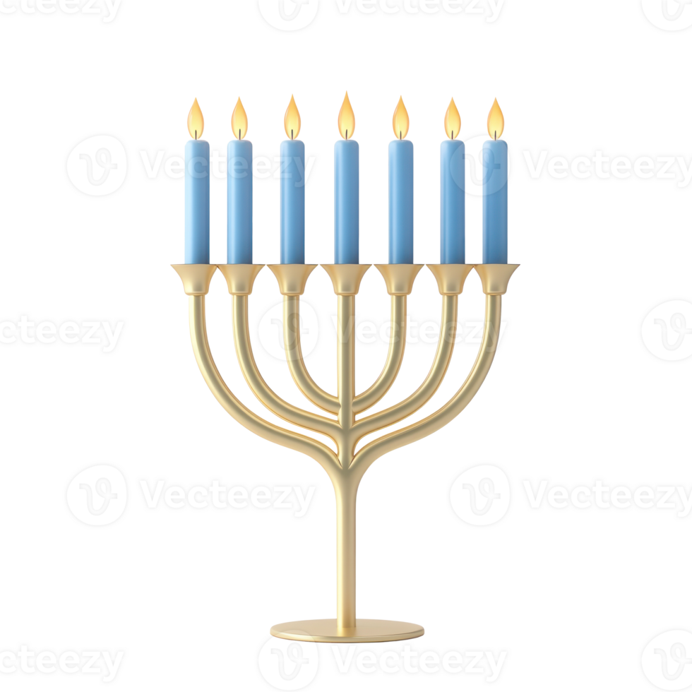 Menorah in brass with holder png