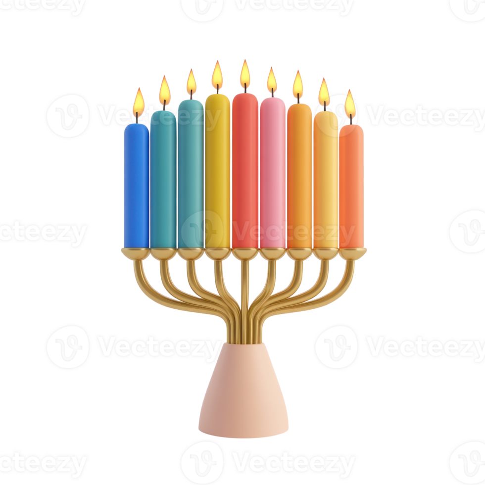 a menorah with nine candles on a white background png