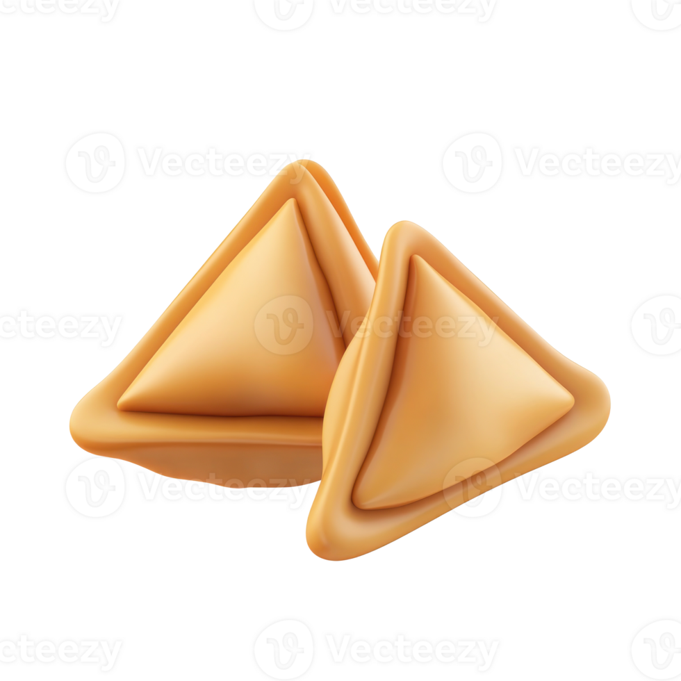 two triangular pieces of fried rice on a transparent background png