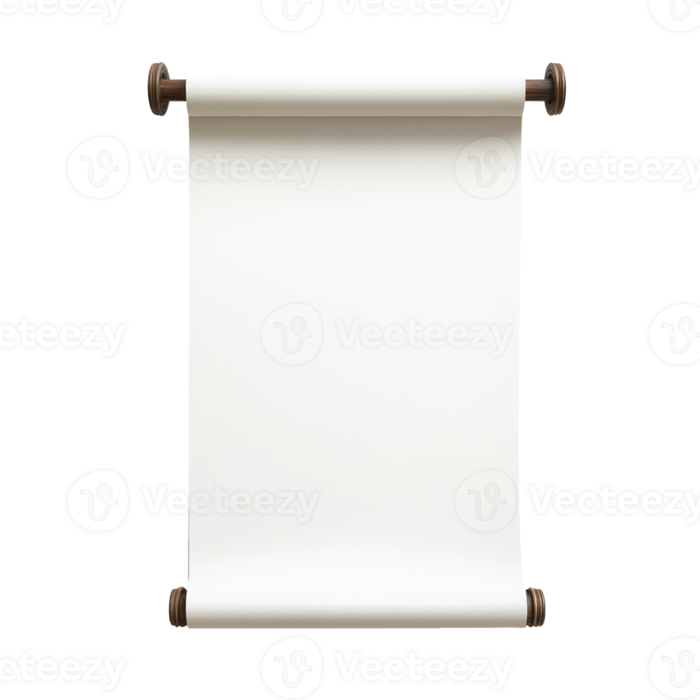 Blank paper scroll icon cartoon minimalist isolate on transparent background png