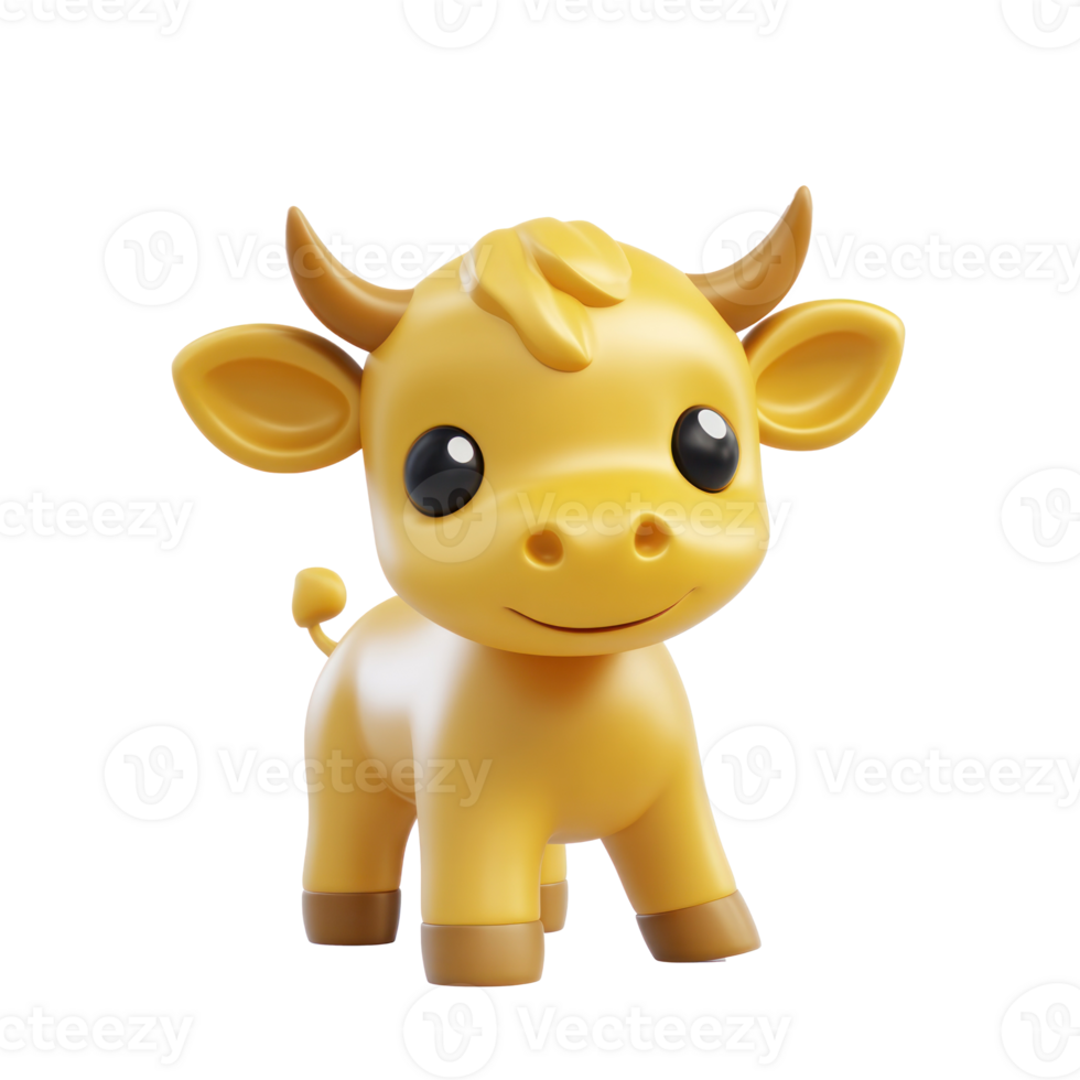 Golden calf isolate on transparent background png
