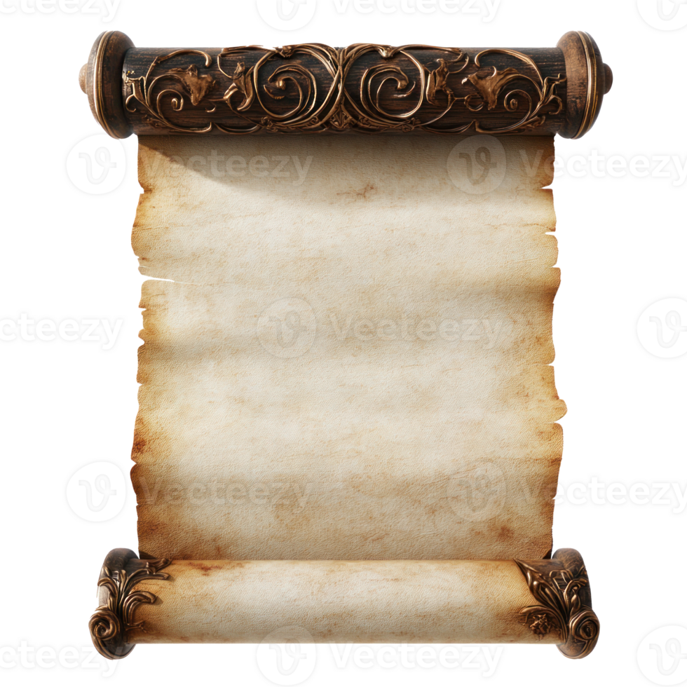 ancient scroll with scroll design on it png