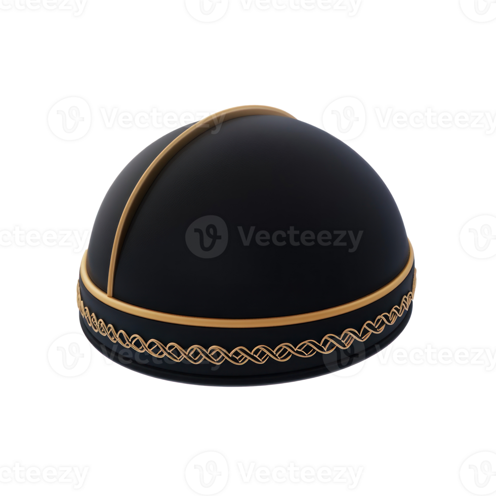 a black and gold hat on a transparent background png