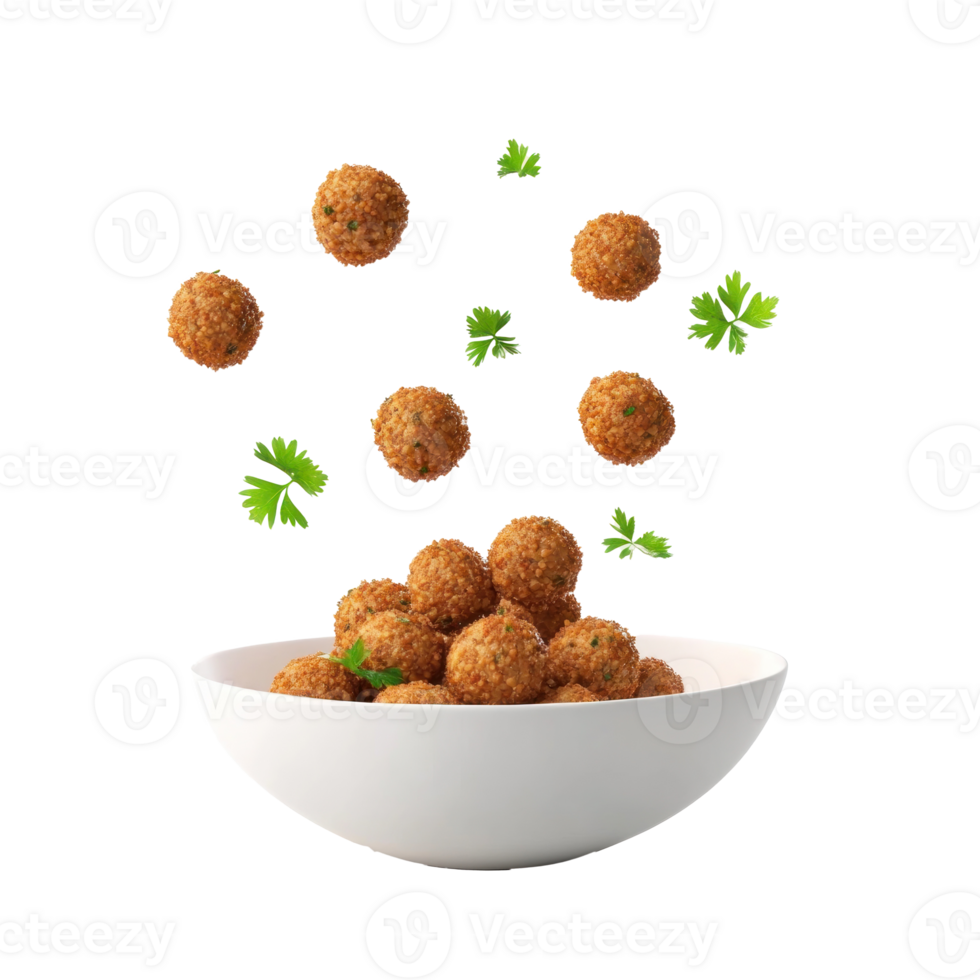 Falafel balls 3D icon cartoon minimalist isolate on transparent background png