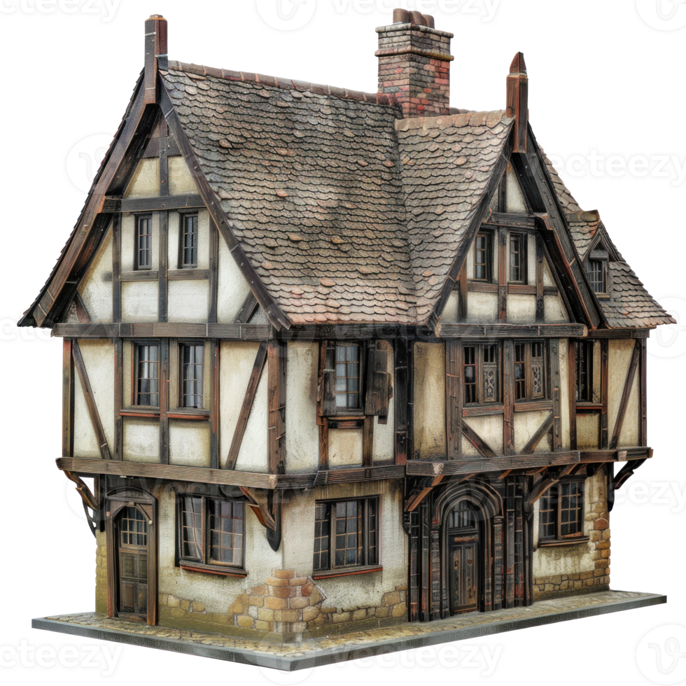 Tudor House isolate on transparency background png