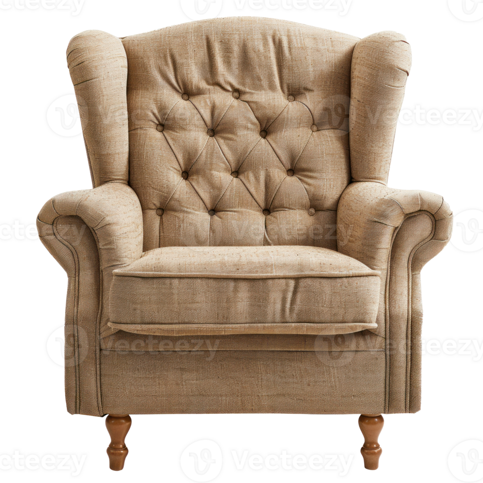 Armchair front view full length isolate on transparency background png