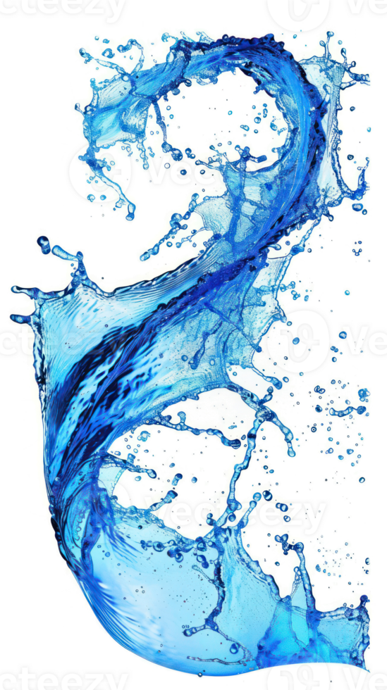 a blue splash of water on a curve shape bold lines stunning isolate on transparency background png
